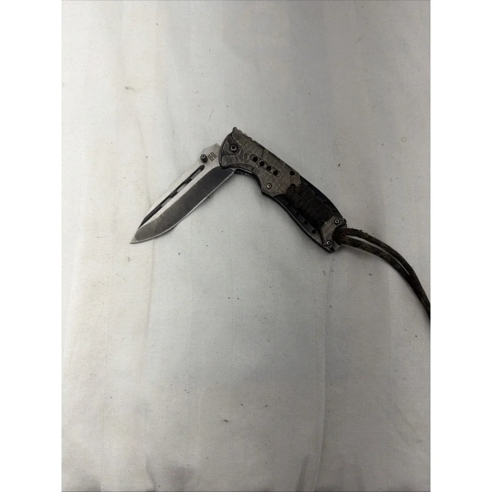 Rough Rider Paracord Wrap Camo Handle Linerlock Assisted Opening Folding Knife